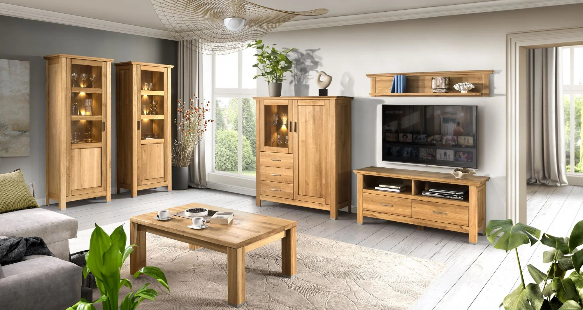 Luxusný nábytok do obývačky z dreva dub 