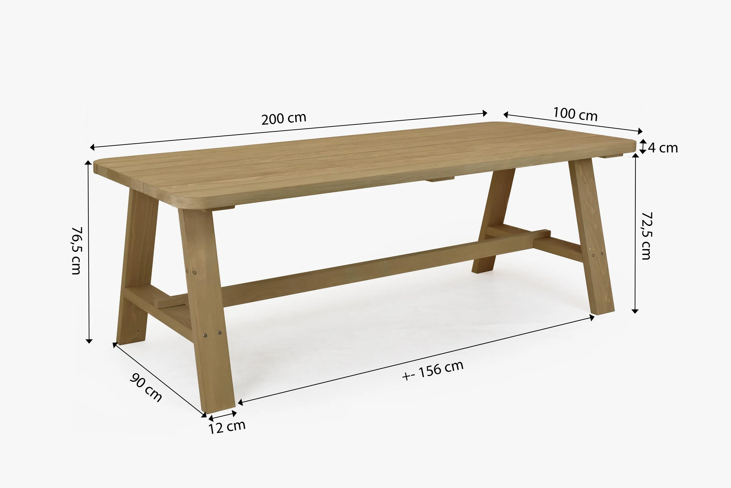 Pevný drevený stôl do záhrady 